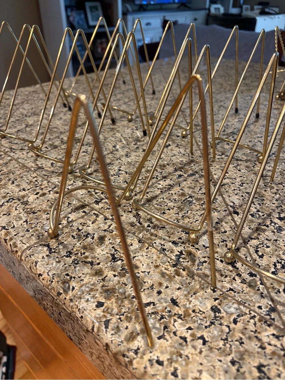 Gold Tone Vintage Ball Feet Plate Easels MCM Lof of 10!